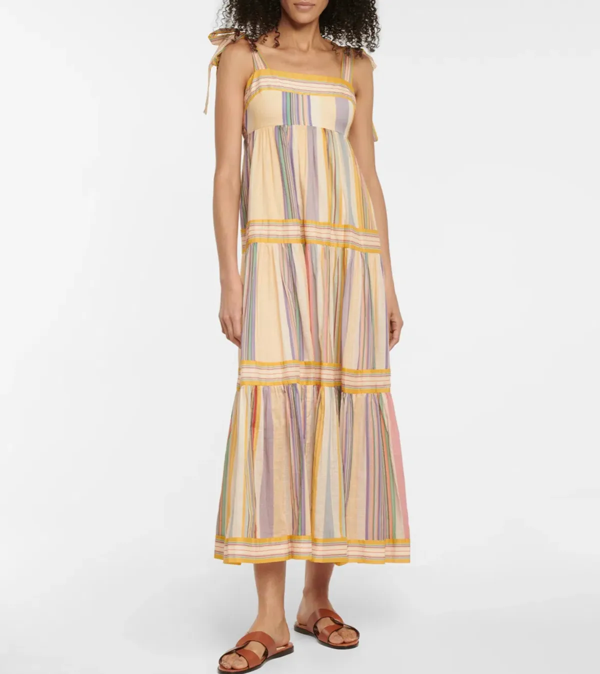 Zimmermann Mae Striped Cotton Maxi Dress Print Size 6 for rent on The Volte - main image