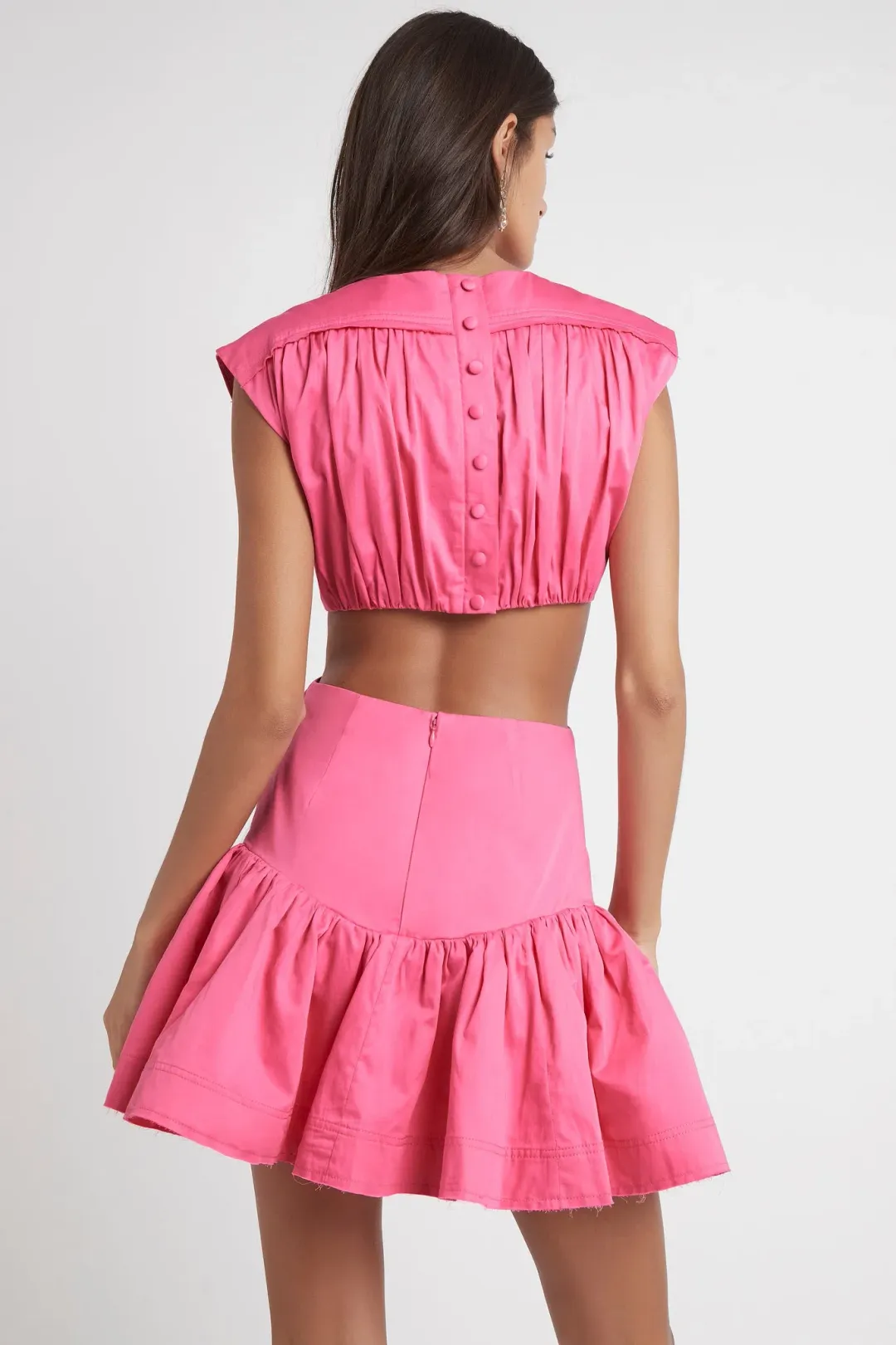 Aje Solstice Cut Out Ring Flip Mini Dress Pink Size 6 for rent on The Volte - main image