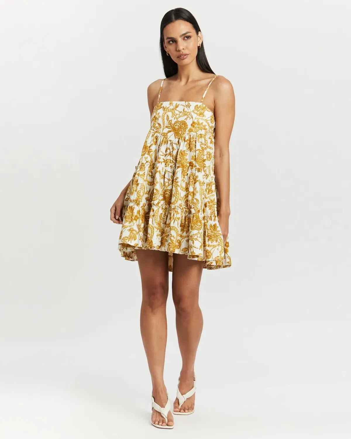 Shona Joy Saffron Tiered Mini Dress Print Size 10 for rent on The Volte - main image