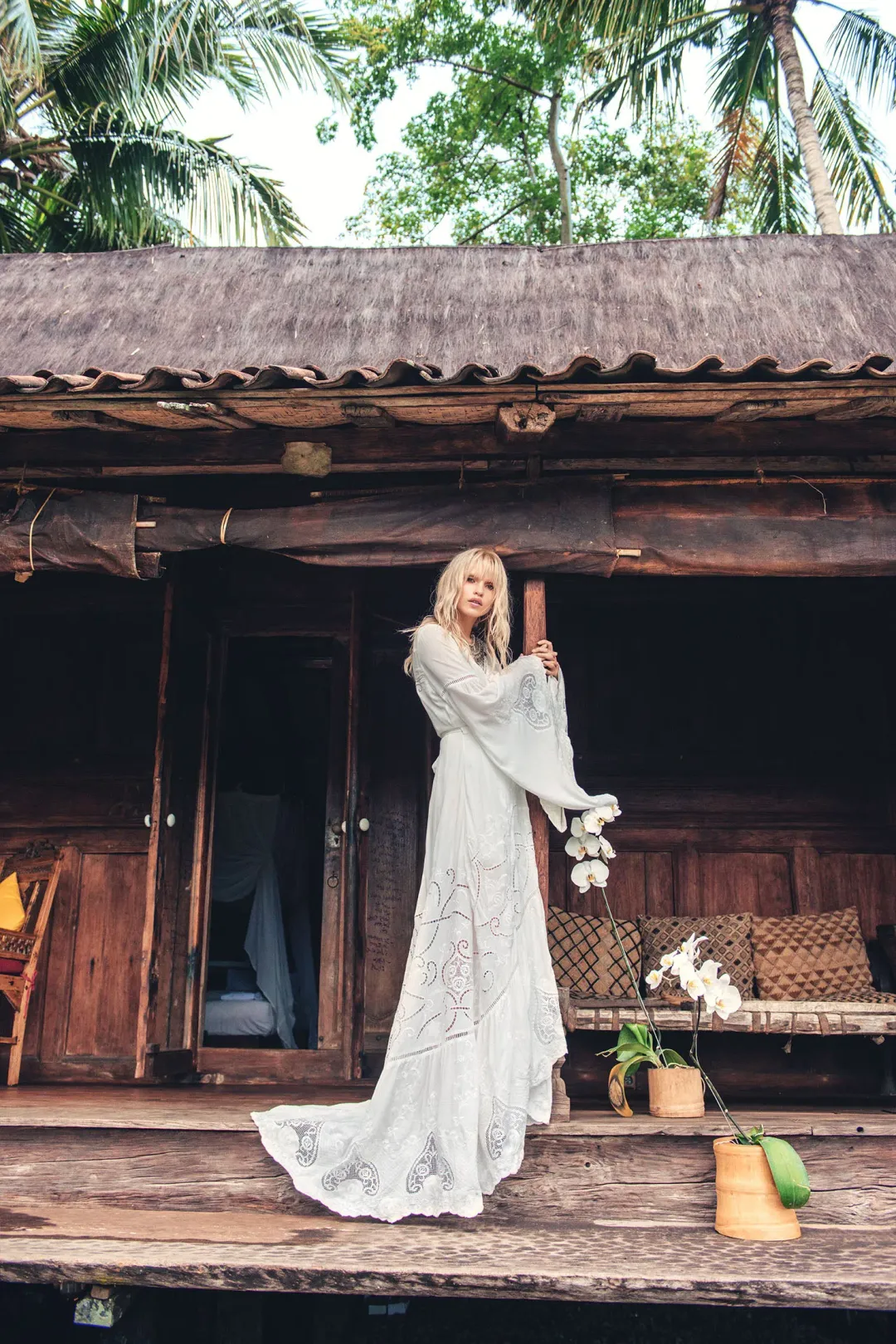 Spell and the Gypsy Gwendolyn Wrap Dress White Size 10 for rent on The Volte - main image