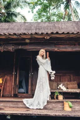 Spell and the Gypsy Gwendolyn Wrap Dress White Size 10 for rent on The Volte - image 1