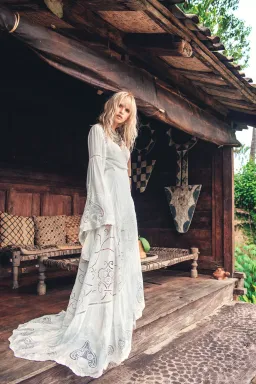 Spell and the Gypsy Gwendolyn Wrap Dress White Size 10 for rent on The Volte - image 2