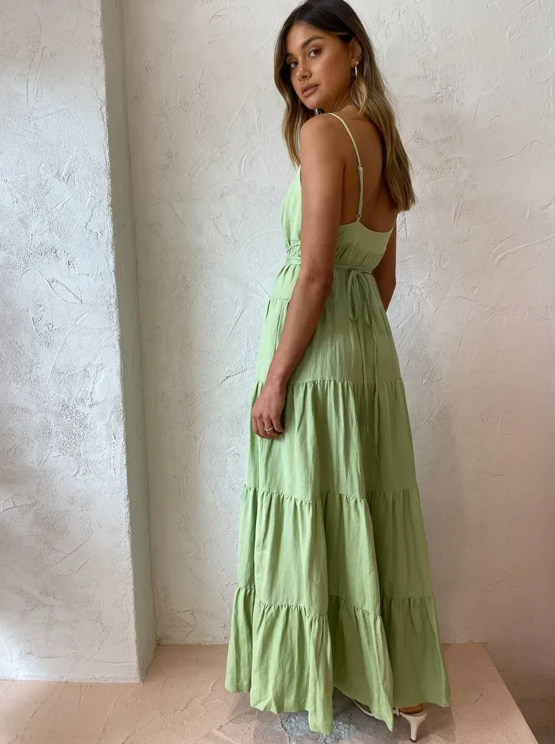 Hansen & Gretel Roberta Dress Green Size 8 for rent on The Volte - main image