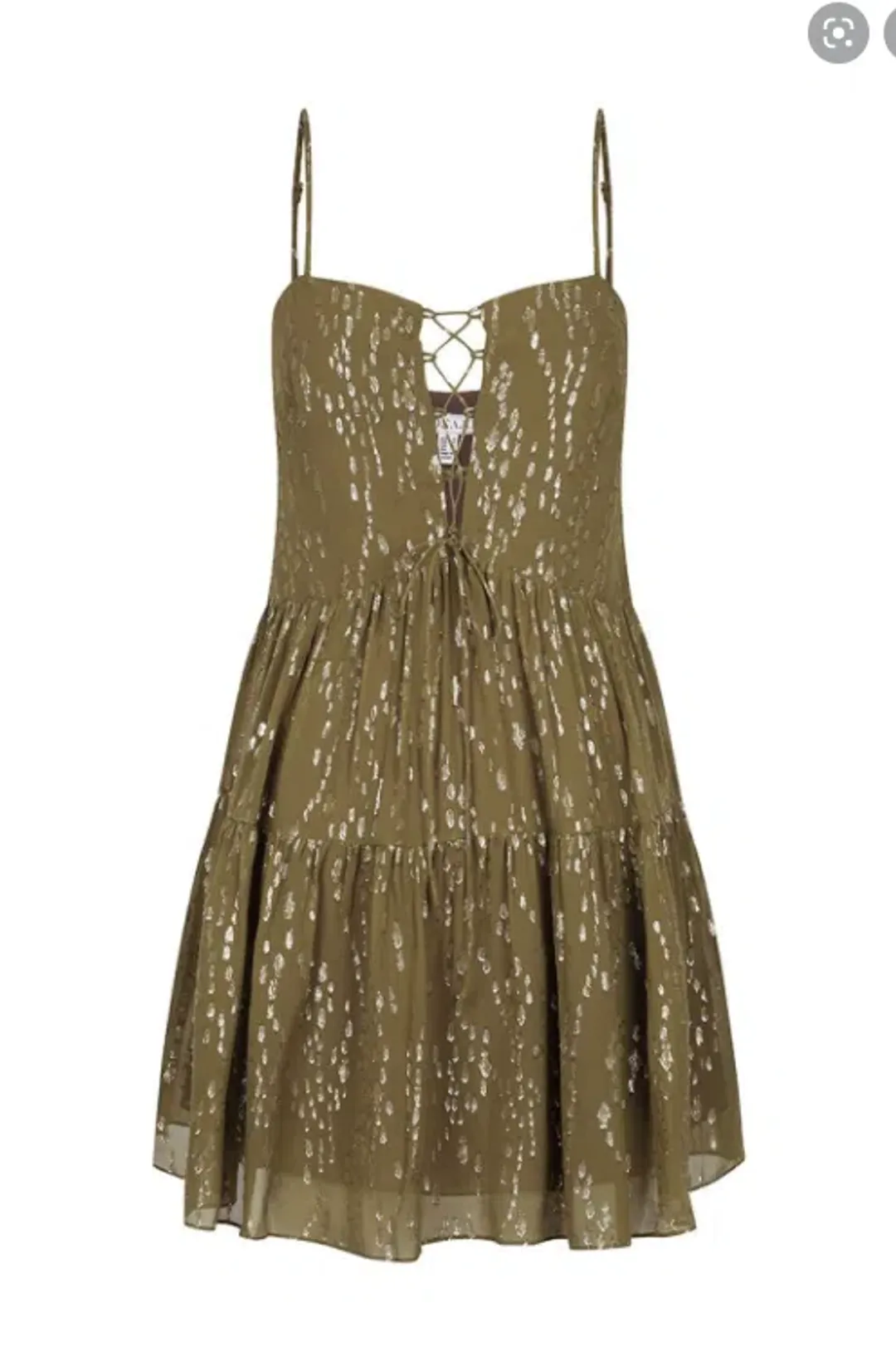 Shona Joy Laura Silk Lace Up Mini Dress Green Size 12 for rent on The Volte - main image