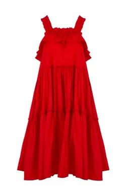 Trelise Cooper What's Flowing On Dress Red Size 12 for rent on The Volte - image 4