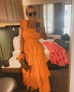 Aje Medina Set Crop Top & Tiered Skirt Orange Size 14 for rent on The Volte - image 1