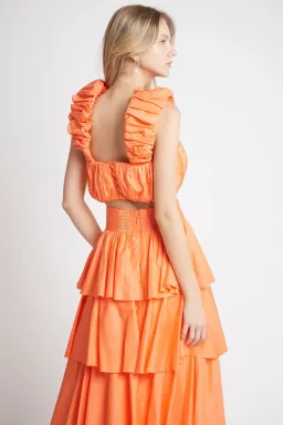 Aje Medina Set Crop Top & Tiered Skirt Orange Size 14 for rent on The Volte - image 5
