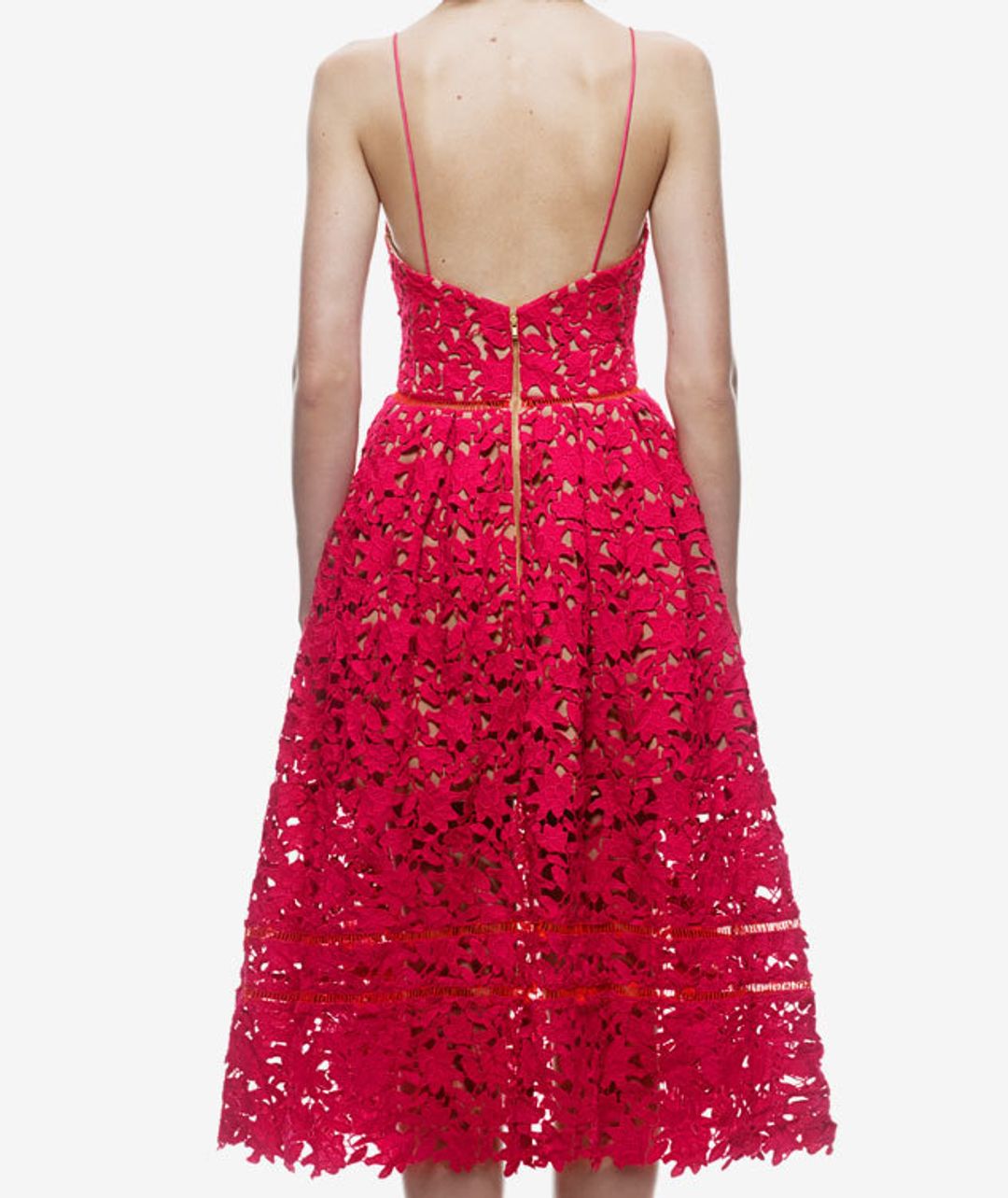Self Portrait Red Lace Azalea Dress size 8 for rent on The Volte - main image