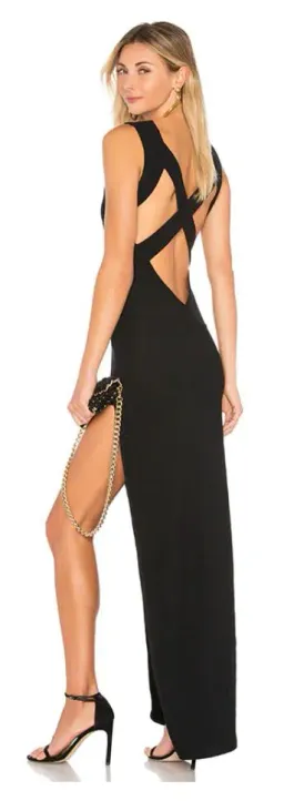 Superdown Sherry Slit Maxi Dress Black Size 8 for rent on The Volte - image 2