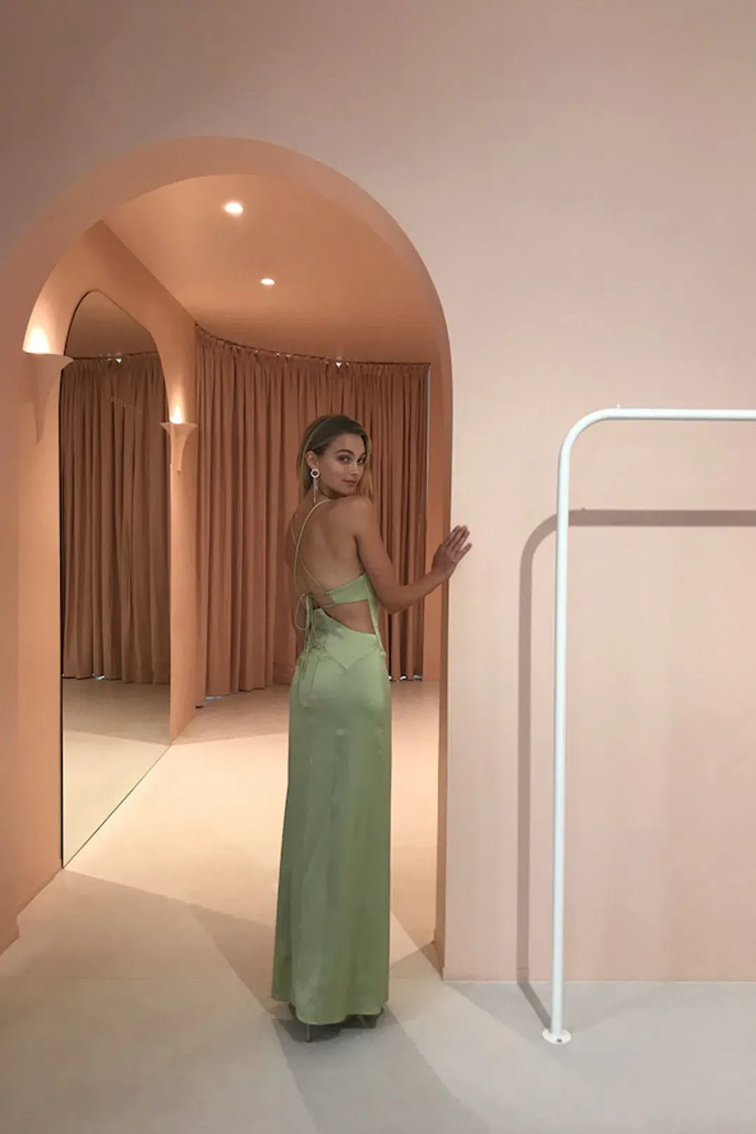 Manning Cartell Face Time Slip Dress in Pistachio Green Size 6  for rent on The Volte - main image