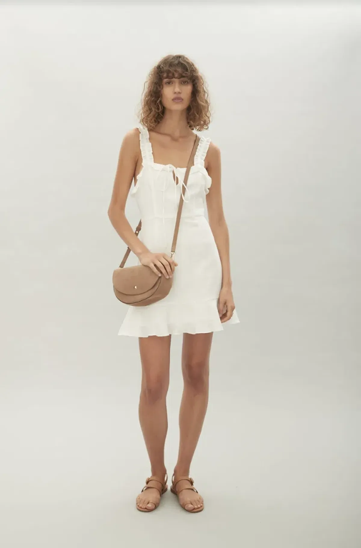 Hansen and Gretel Saint Dress White Linen Mini Dress Size 8 for rent on The Volte - main image