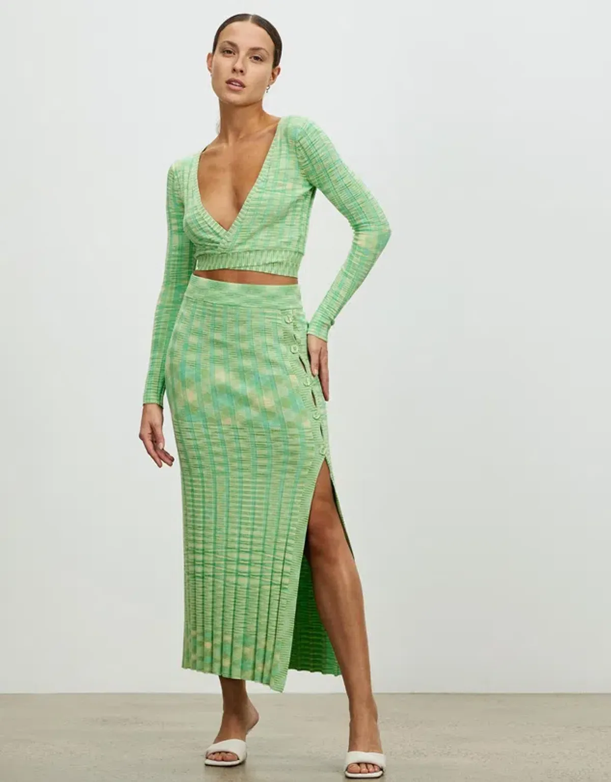 Lover Harriet Knit Top and Midi Skirt Set Print Size 8 for rent on The Volte - main image