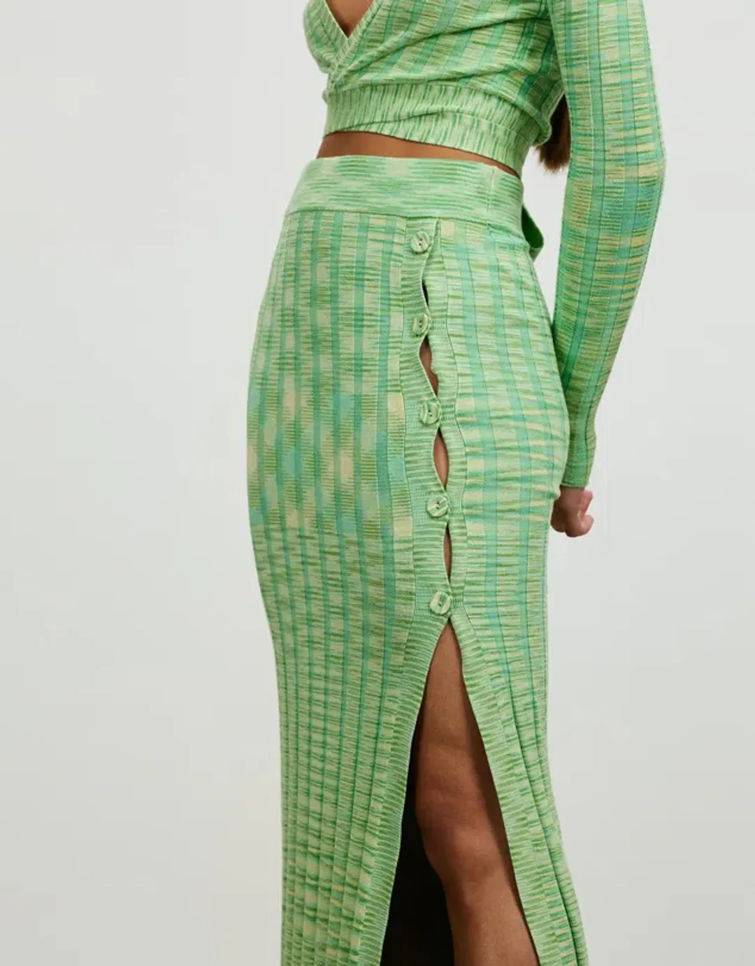Lover Harriet Knit Top and Midi Skirt Set Print Size 8 for rent on The Volte - main image