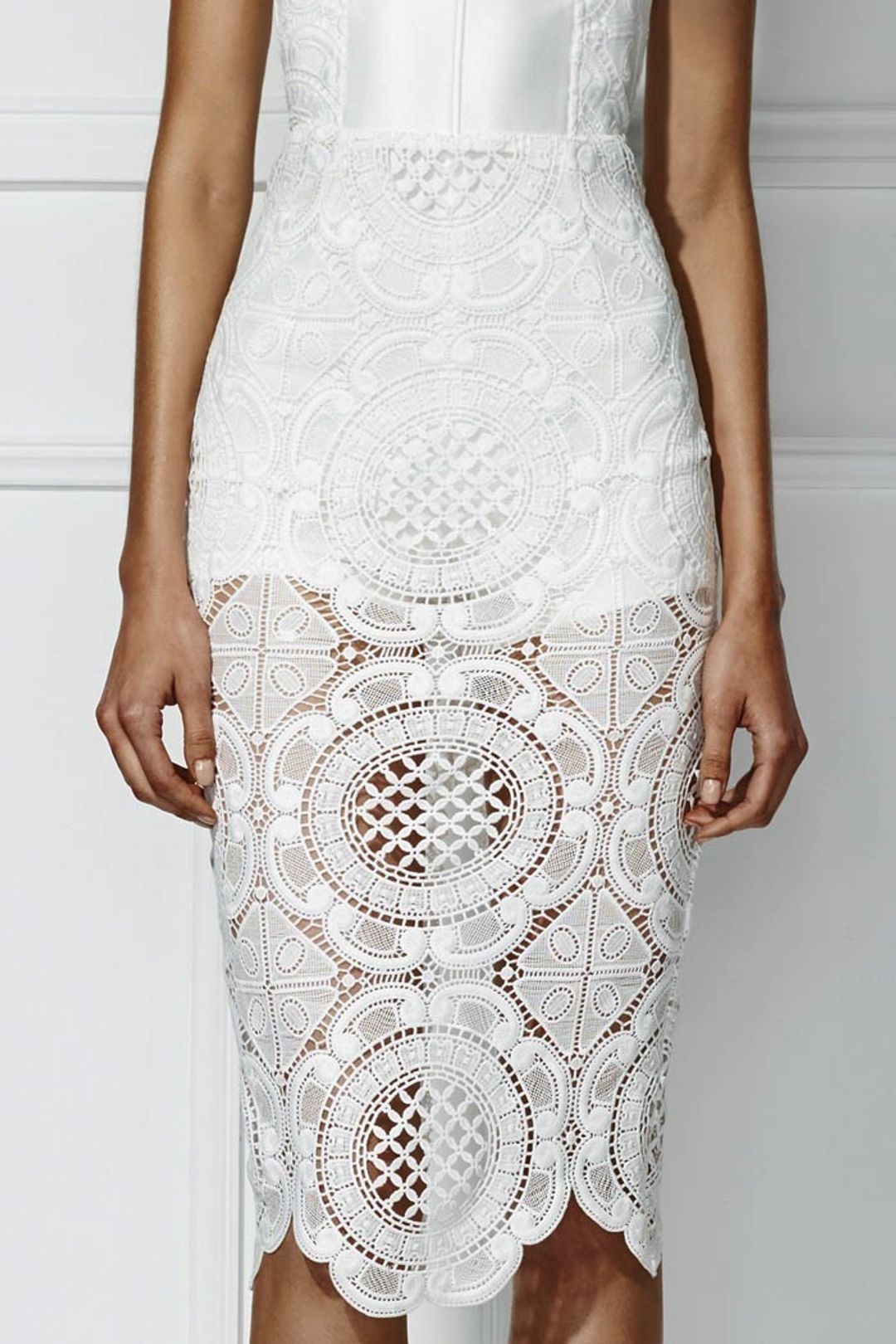 MISHA Flora Crotchet Dress White Size 10/M for rent on The Volte - main image