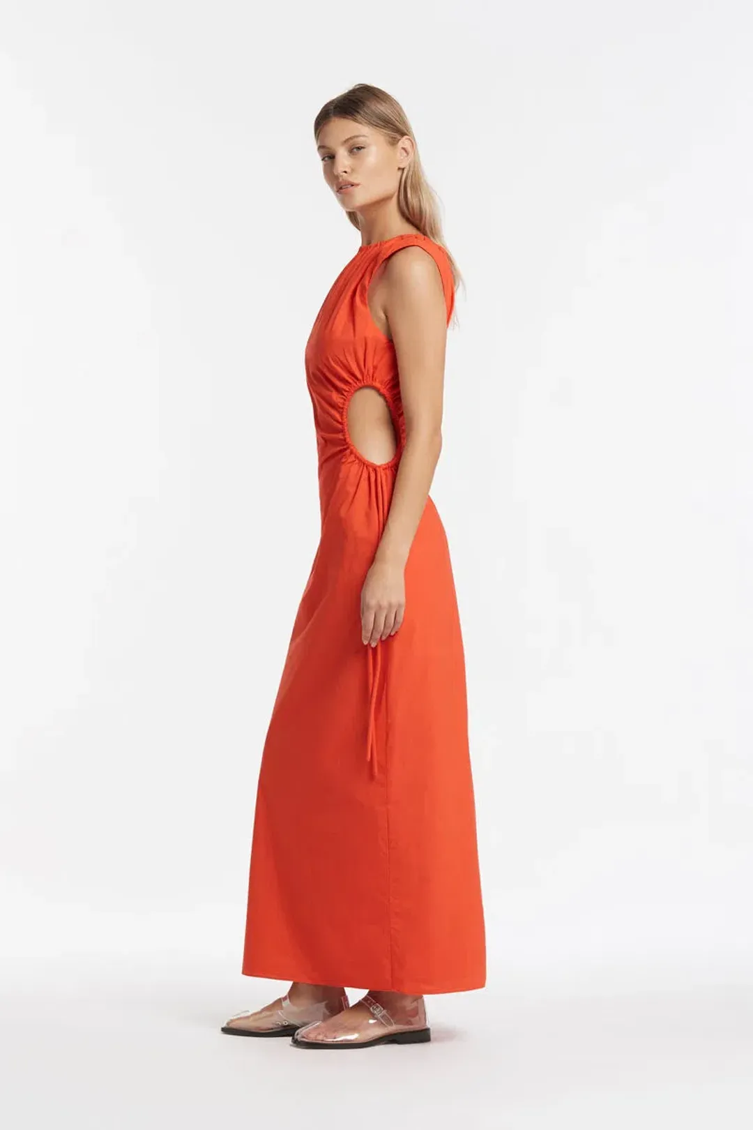 Sir the Label Anja Cut Out Dress Mandarin Red Size 2 / AU 10 for rent on The Volte - main image