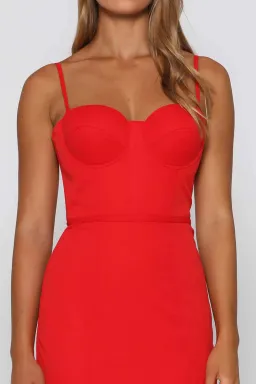 Elle Zeitoune Penny Midi Dress Red Size 8 for rent on The Volte - image 2