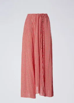 Scanlan Theodore Gingham Drawcord Skirt and Gingham Drawcord Top Set Red   for rent on The Volte - image 4