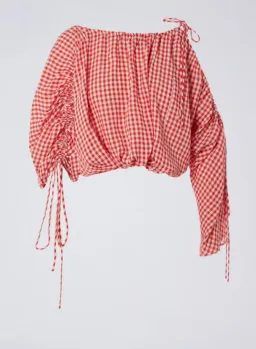 Scanlan Theodore Gingham Drawcord Skirt and Gingham Drawcord Top Set Red   for rent on The Volte - image 6