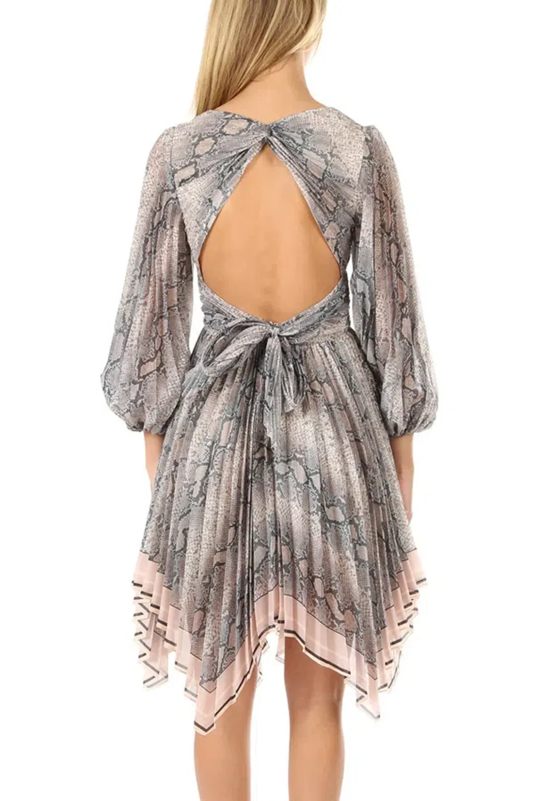 Zimmermann Corsage Pleat Mini Dress Python Print - Size 1 / 10 AU for rent on The Volte - main image
