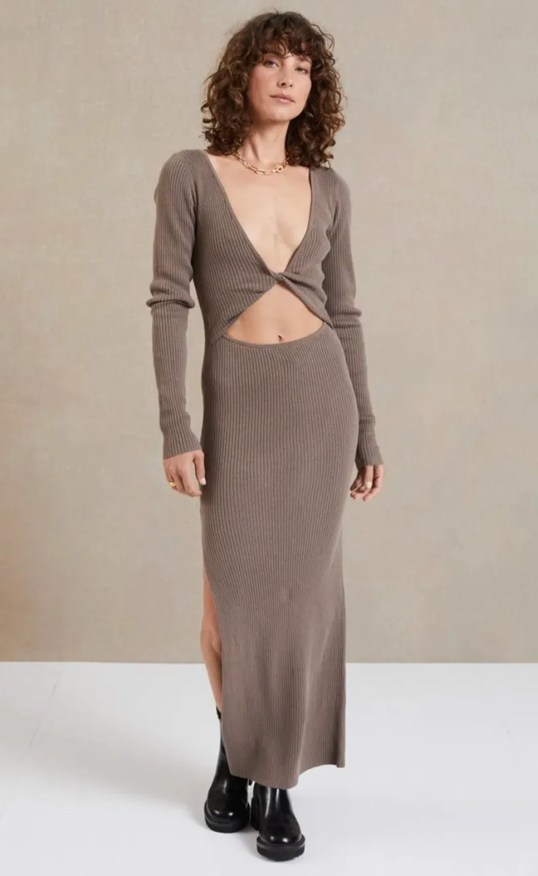 Bec and Bridge Silt Riviera Long Sleeve Dress Gray Size 12  for rent on The Volte - main image
