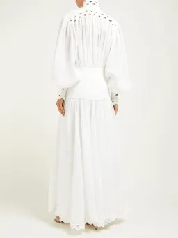 Zimmermann Zippy High Neck Cut Out Maxi Dress White Size 0 / AU 8 for rent on The Volte - image 2
