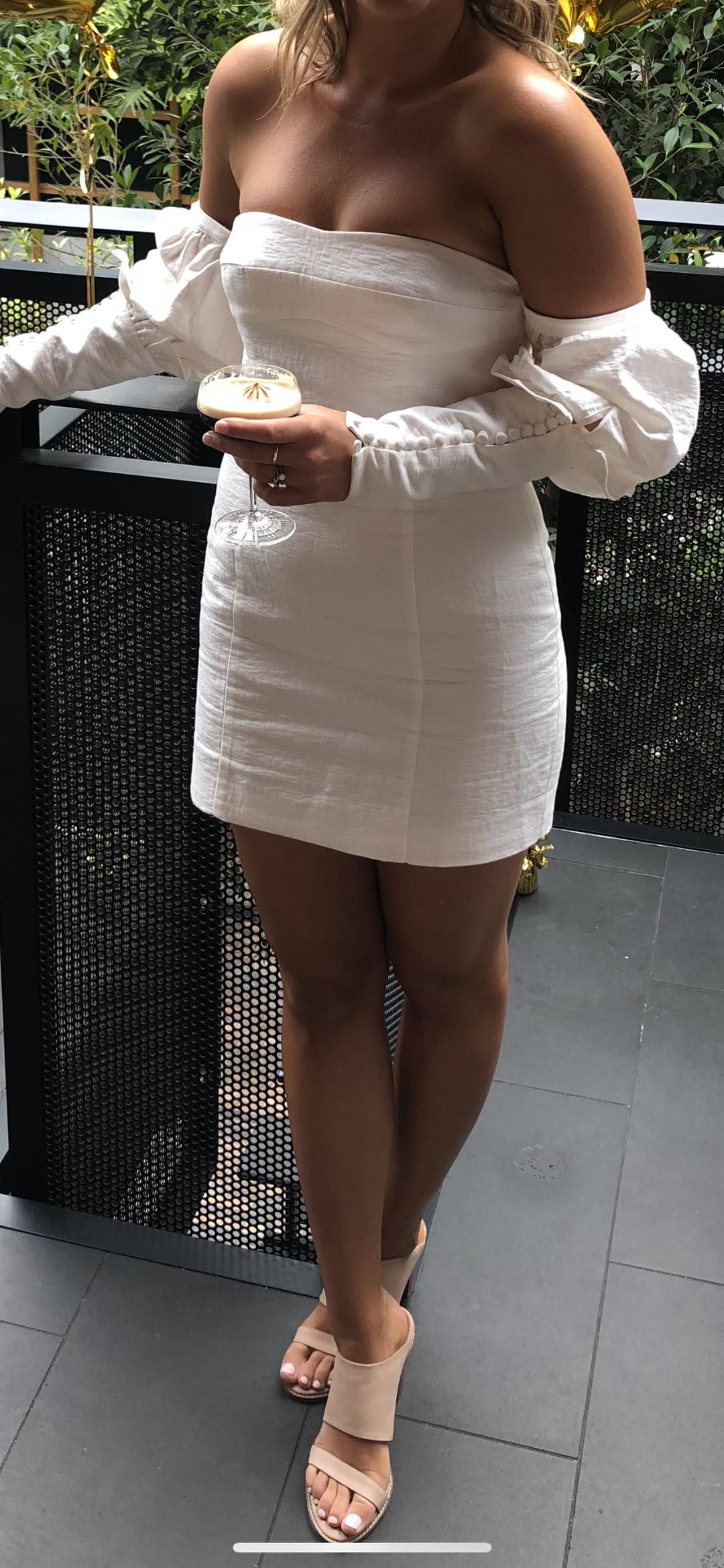 Asilio Off the Shoulder Mini Volume Sleeve Dress size 10 for rent on The Volte - main image