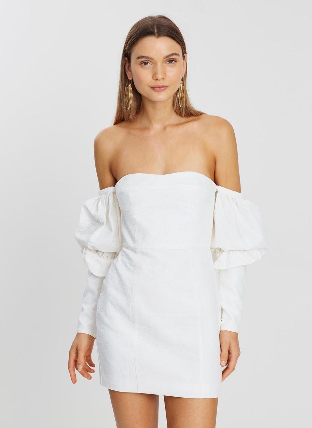 Asilio Off the Shoulder Mini Volume Sleeve Dress size 10 for rent on The Volte - main image