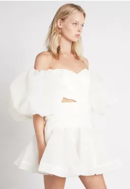 Aje Myriad Cut Out Mini Dress White Size 6 for rent on The Volte - image 5