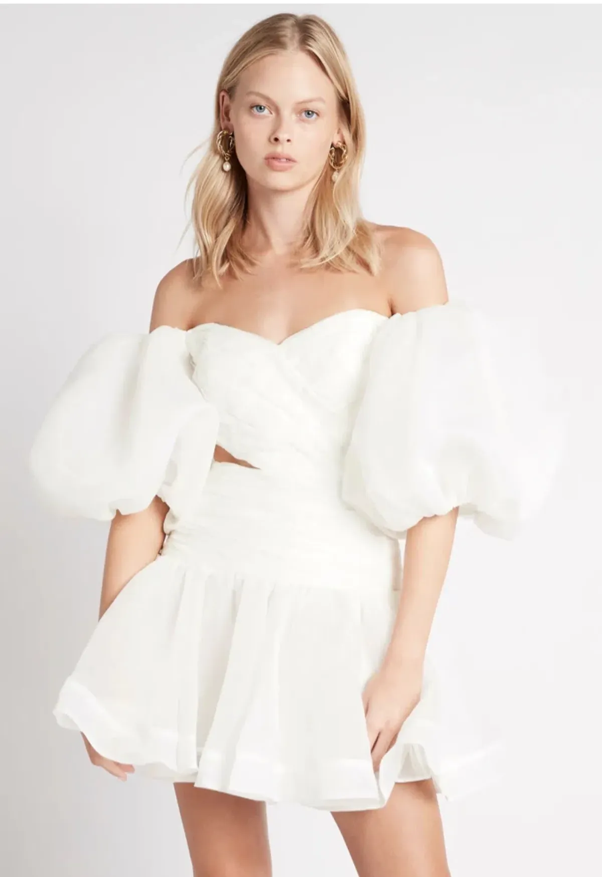 Aje Myriad Cut Out Mini Dress White Size 6 for rent on The Volte - main image