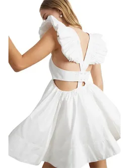 Aje Midsummer Mini Dress White Size 6 for rent on The Volte - image 3