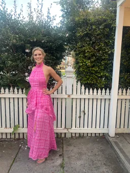Aje Bungalow Sienna Dress Pink Size 10 for rent on The Volte - image 1