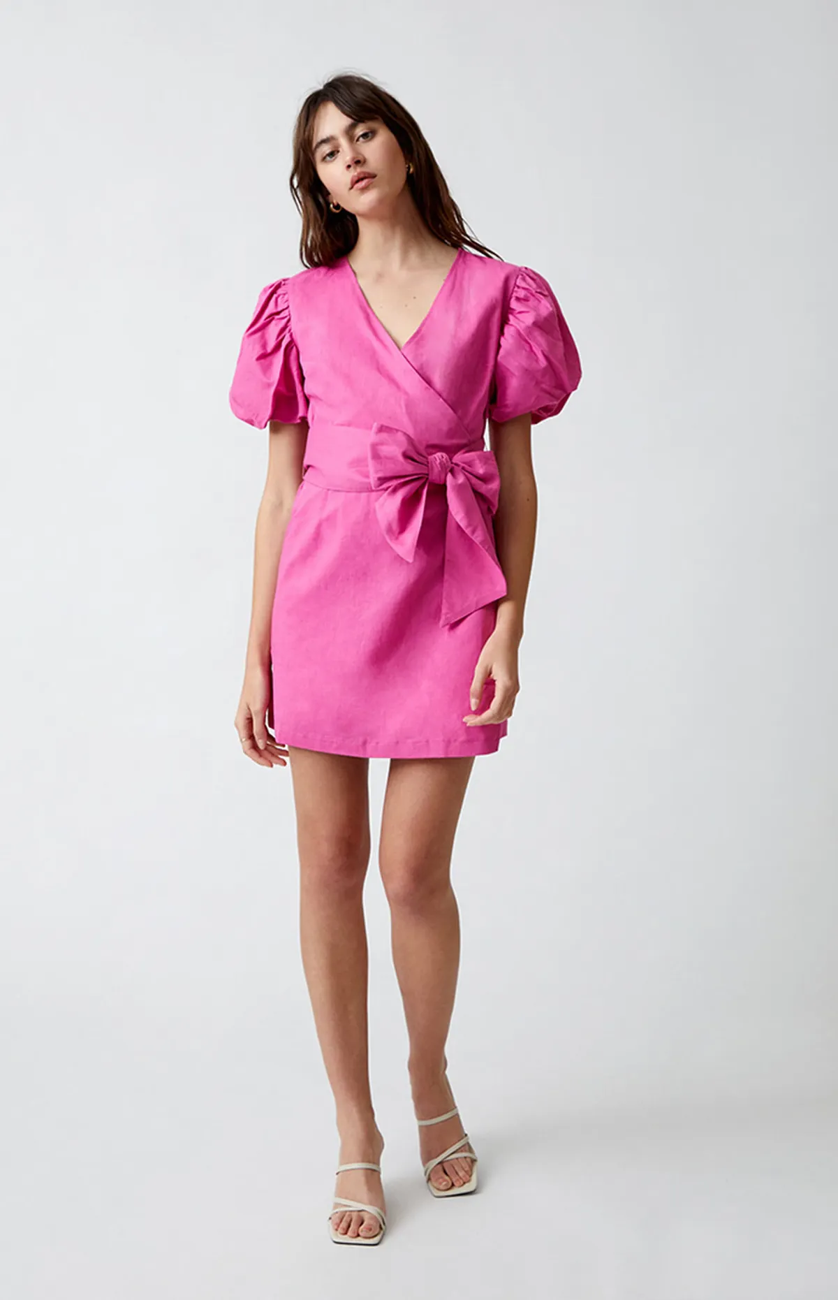 Charlie Holiday Marguax Wrap Dress Pink Size 6 for rent on The Volte - main image