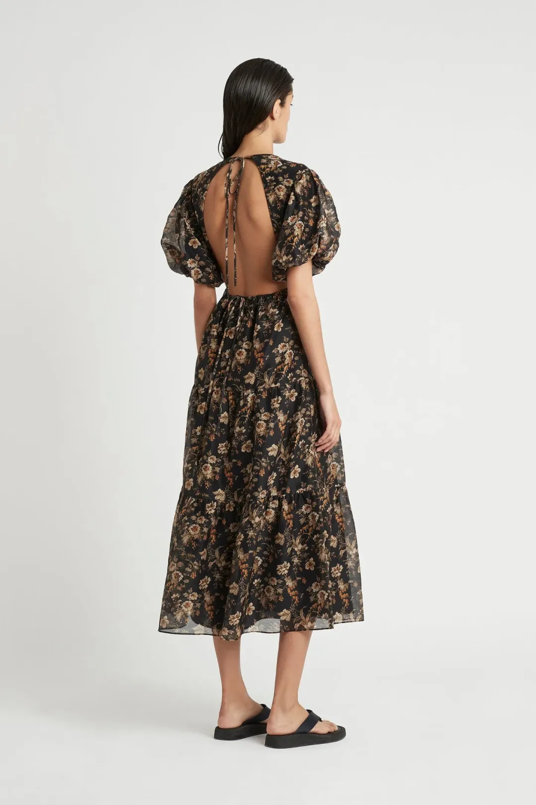 Sir the Label Amerie Open Back Midi Dress Print Size 2 / AU 10 for rent on The Volte - main image