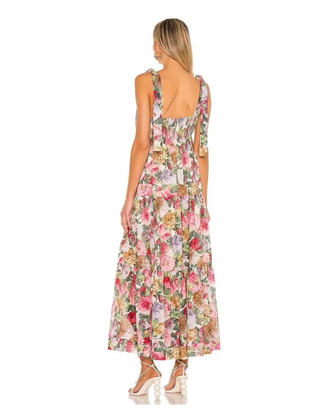 Zimmerman Mae Tie Shoulder Midi Dress Floral Size 1 / Au 10  for rent on The Volte - main image