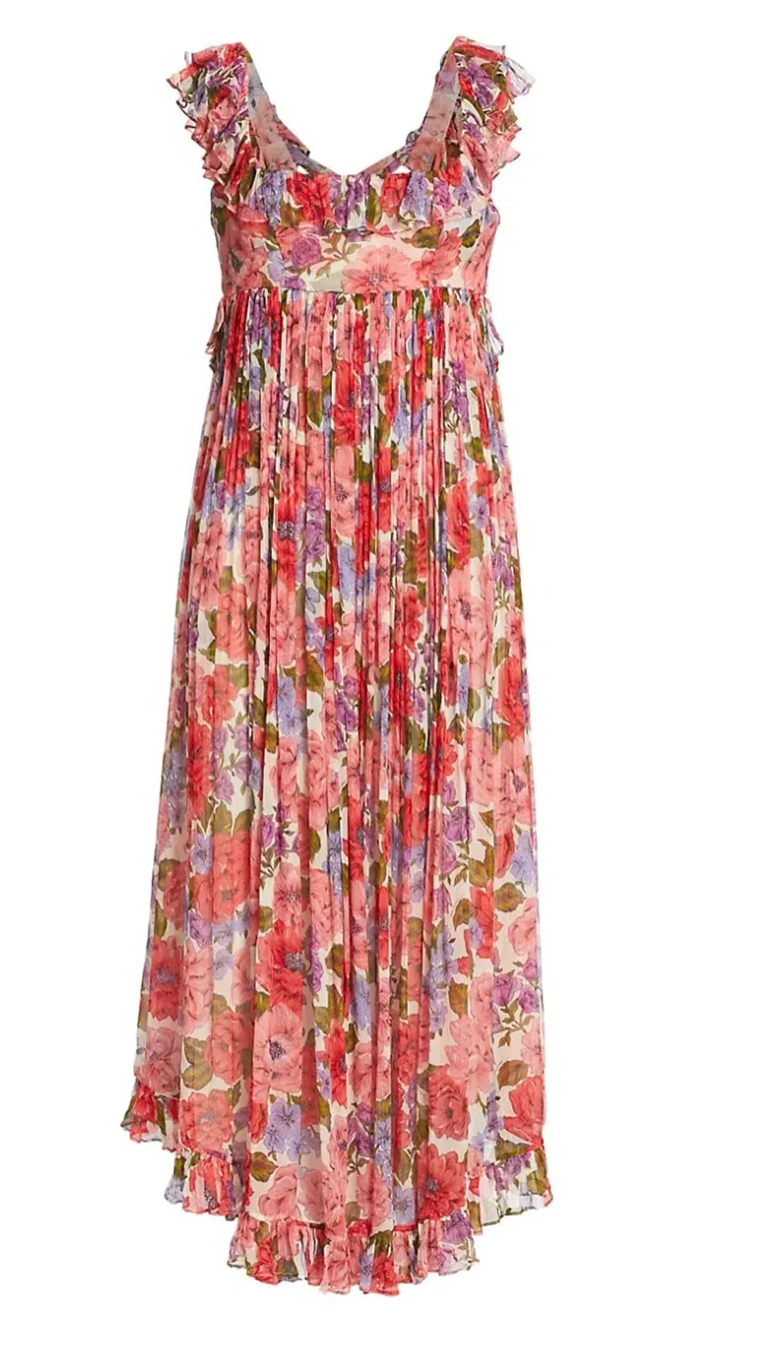 Zimmermann Poppy Frill Edge Midi Silk Dress Print Size 8 for rent on The Volte - main image