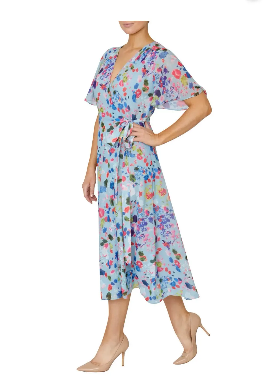 Anthea Crawford Floral Wrap Dress Print Size 8 for rent on The Volte - main image