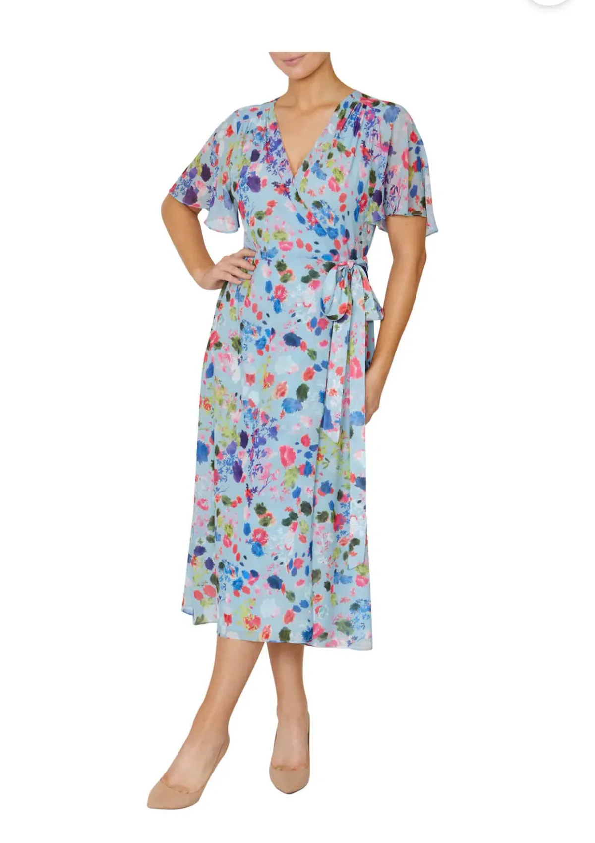 Anthea Crawford Floral Wrap Dress Print Size 8 for rent on The Volte - main image