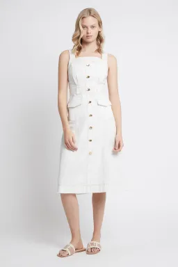 Aje Reclaim Midi Dress White Size 10 for rent on The Volte - image 1