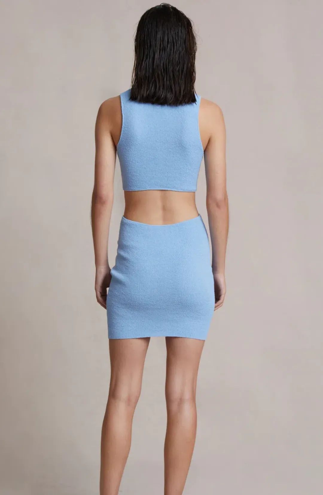 Bec & Bridge Zahara Knit Mini Dress Blue Size 10  for rent on The Volte - main image