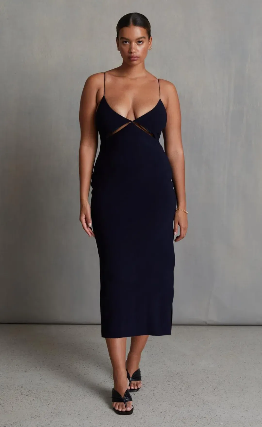 Bec and Bridge Be Mine Cut Out Midi Dress Black Size 10 for rent on The Volte - main image