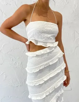 By Nicola Halo Midi Dress White Size 10 for rent on The Volte - image 4