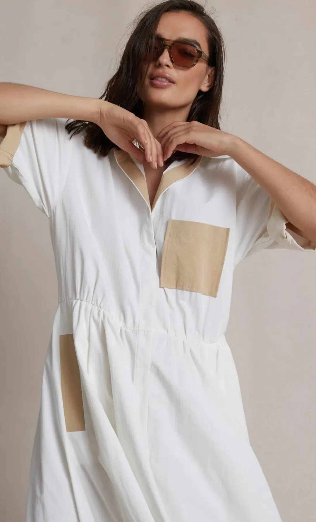 Bec & Bridge Sedona Shirt Dress White Size 10 for rent on The Volte - main image