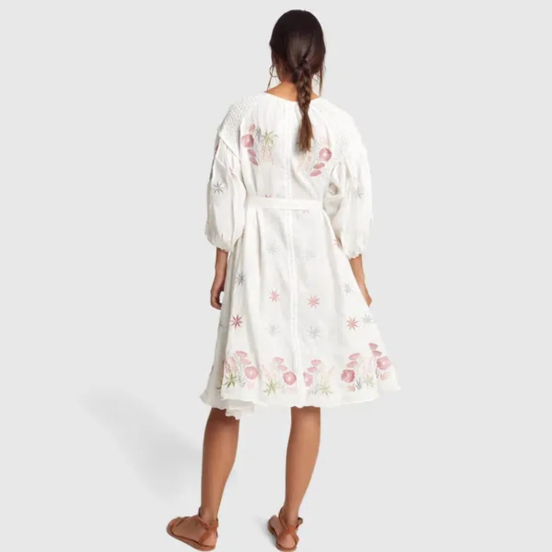 Innika Choo White  Midi Smock Dress Print One Size  for rent on The Volte - main image
