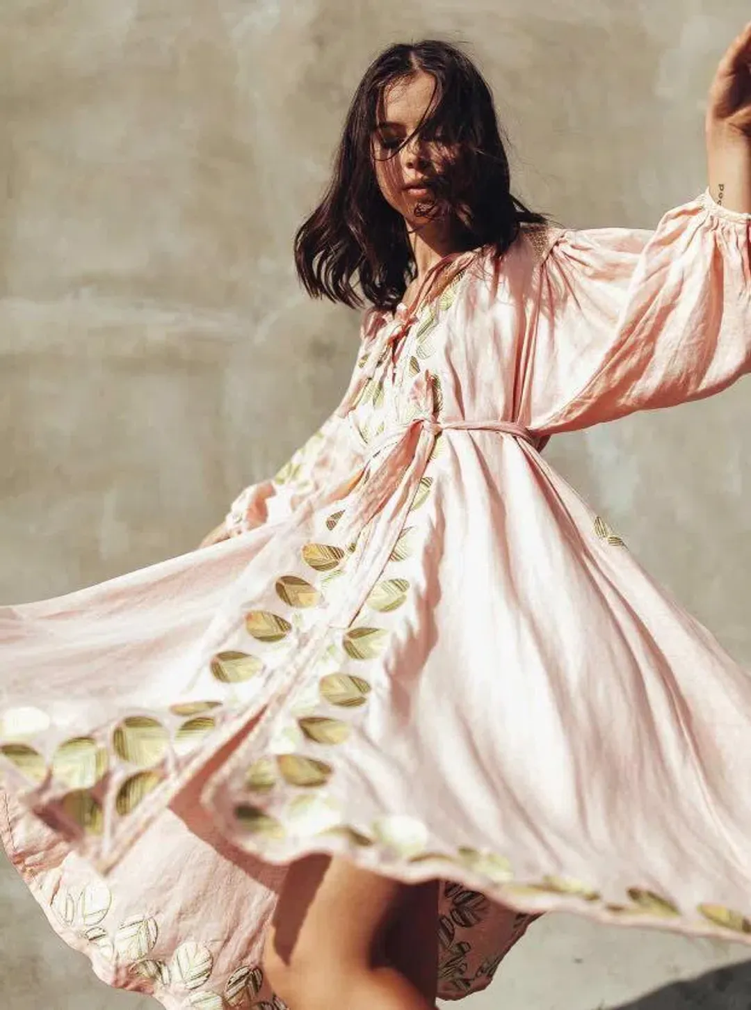 Innika Choo Sir Kulksware Pink Midi Smock Dress Print One Size  for rent on The Volte - main image