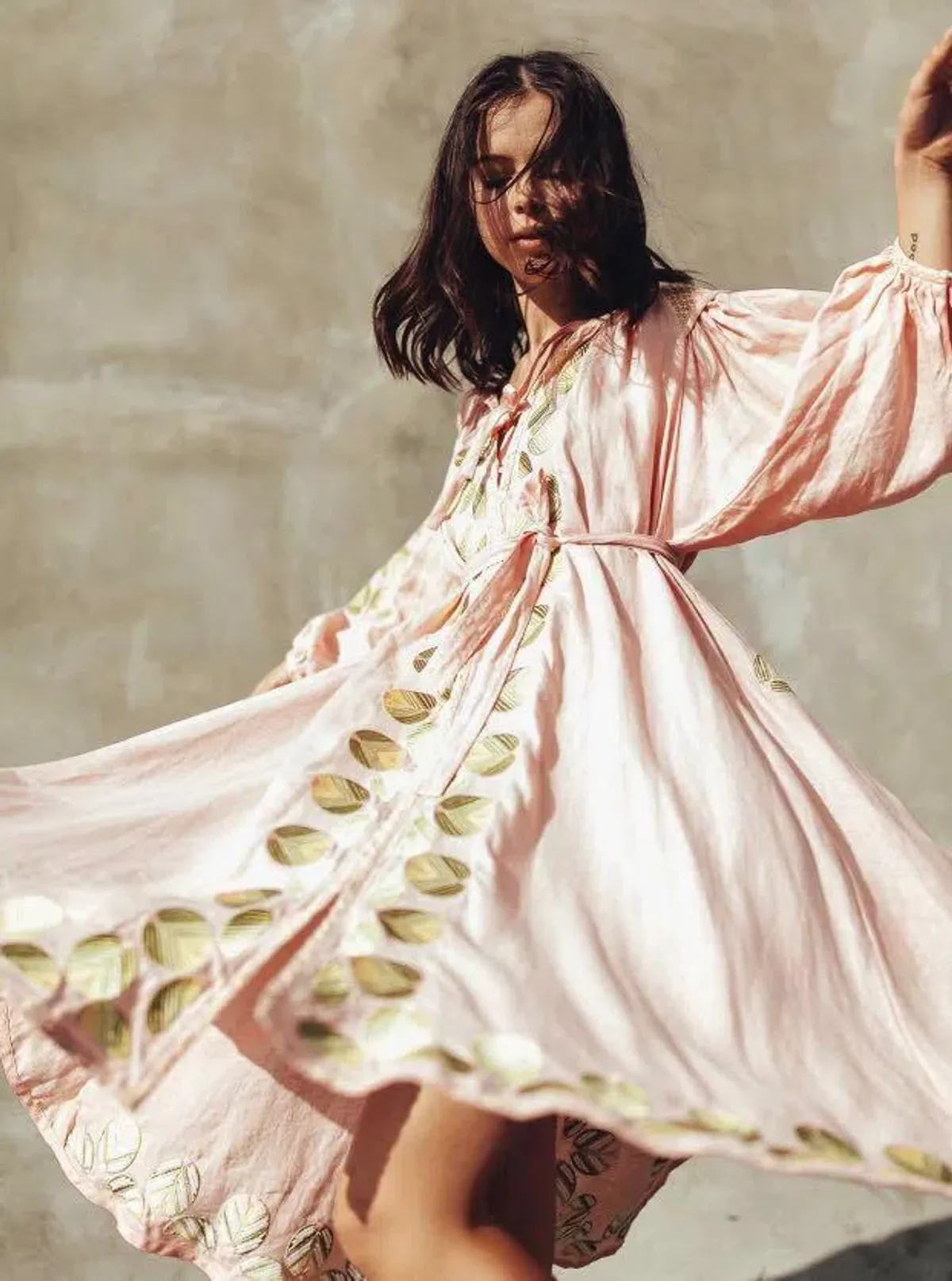 Innika Choo Sir Kulksware Pink Midi Smock Dress Print One Size  for rent on The Volte - main image