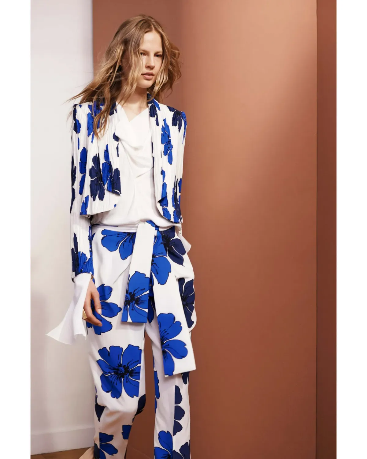 Chloé Silk Trouser Flower Print Size AU 8 for rent on The Volte - main image