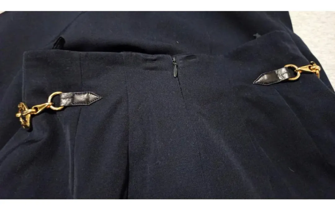 Céline Wool Mid-Length Skirt Navy Size 8 for rent on The Volte - main image