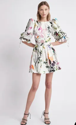Aje Drift Puff Sleeve Mini Dress Print Size 10 for rent on The Volte - image 1