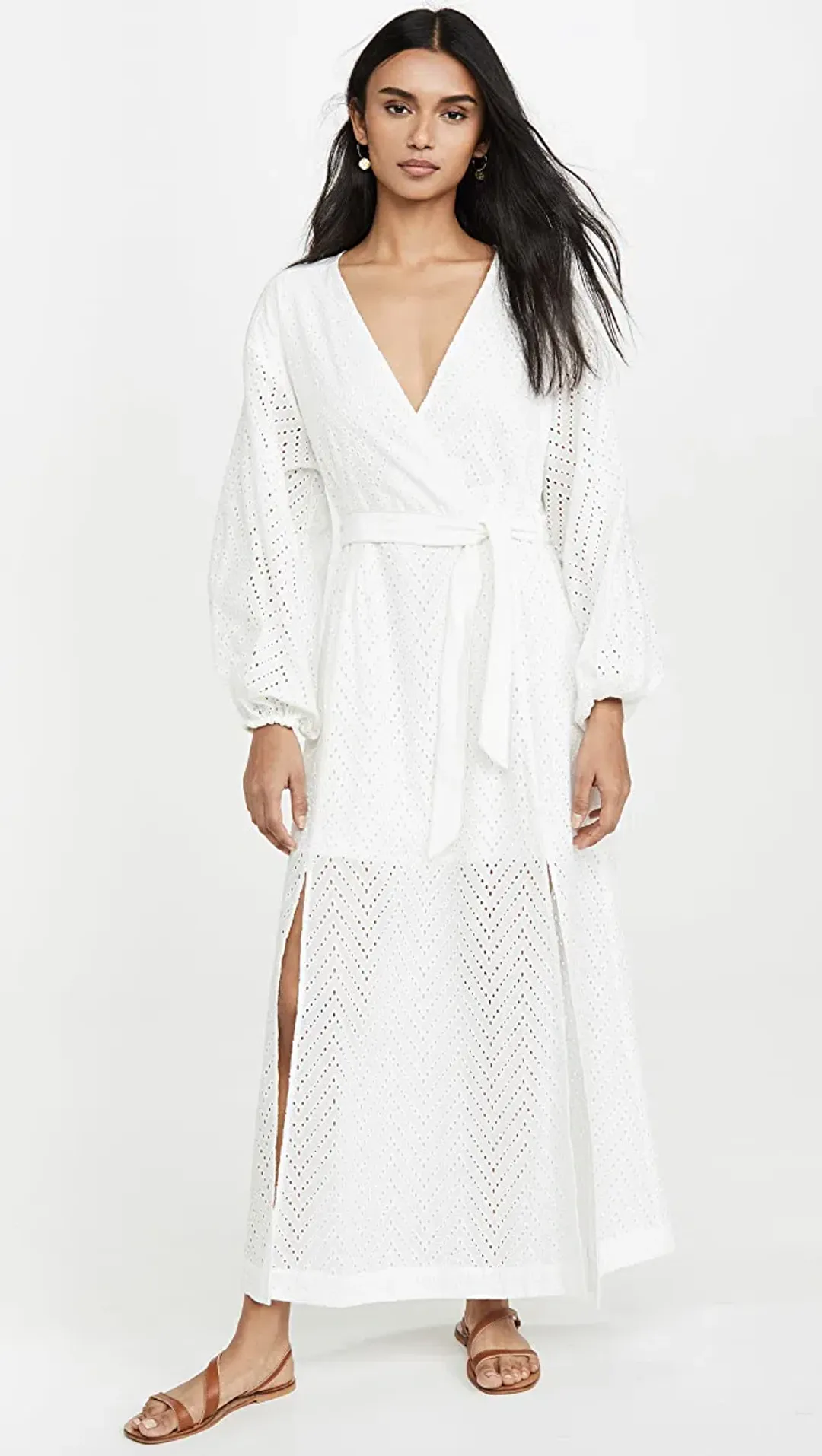 Suboo Goldie Wrap Tie Maxi Dress White Size 4 for rent on The Volte - main image