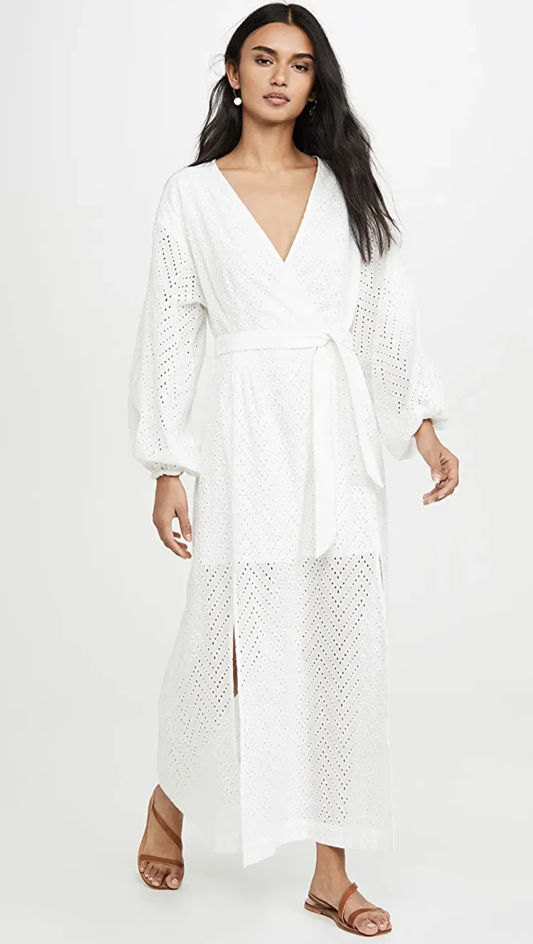 Suboo Goldie Wrap Tie Maxi Dress White Size 4 for rent on The Volte - main image